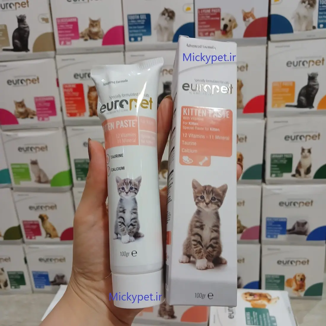 Europet-Kitten-Paste-100g تصویر خمیر مولتی ویتامین مخصوص بچه گربه یوروپت