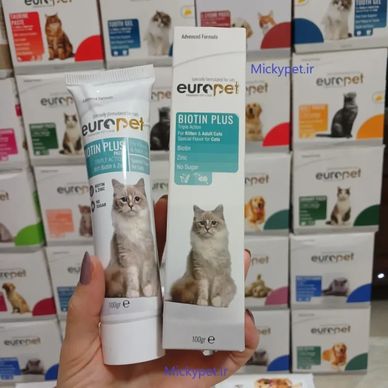 تصویر خمیر بیوتین و زینک مخصوص گربه یوروپت ۱۰۰ گرم
