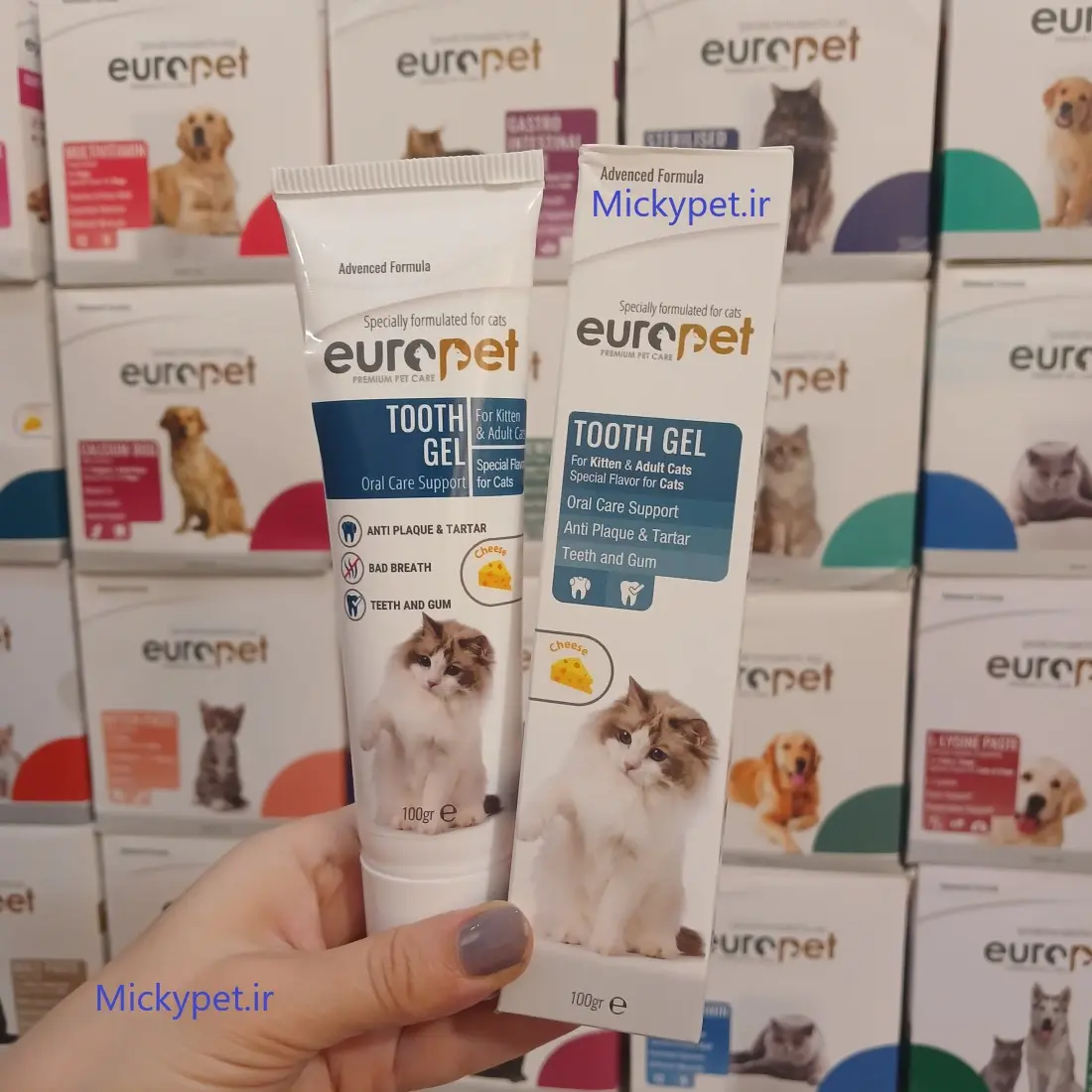 Europet-TOOTH-GEL-100g تصویر ژل دندان مخصوص گربه یوروپت
