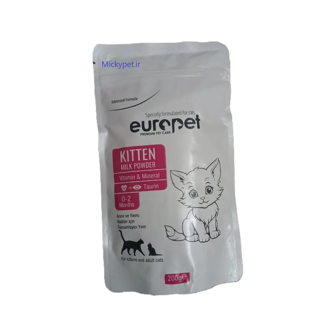 Europet-Kitten-Milk-Powder-200g-1 تصویر شیرخشک مخصوص بچه گربه یوروپت