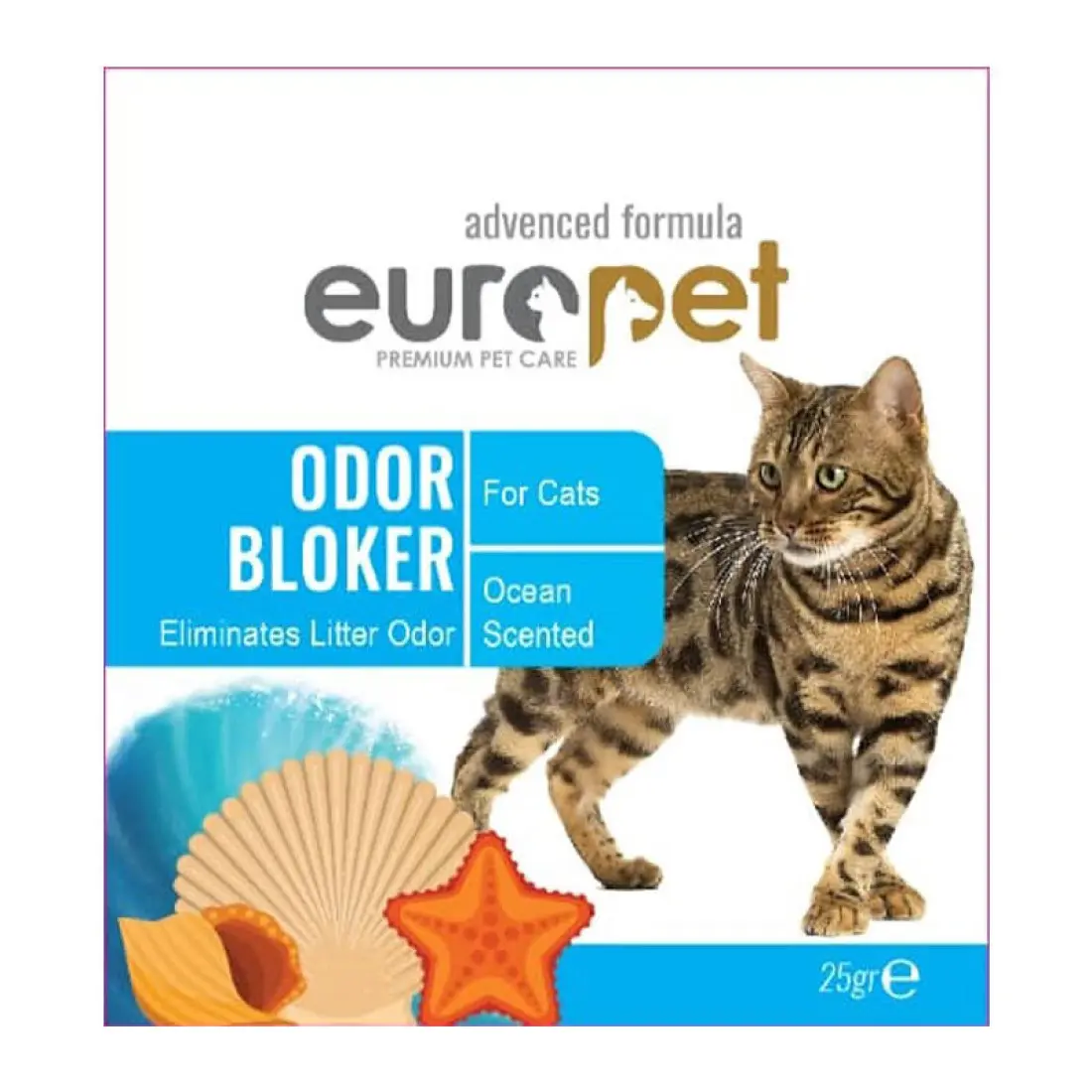 Europet Cat Litter Deodorizer Ocean Scented تصویر خوشبوکننده خاک گربه یوروپت با رایحه اقیانوس